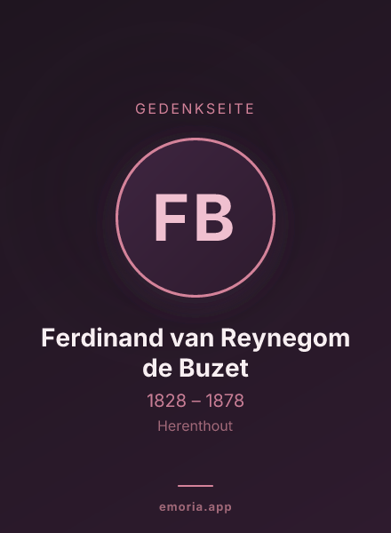 Gedenkportrait von Ferdinand van Reynegom de Buzet
