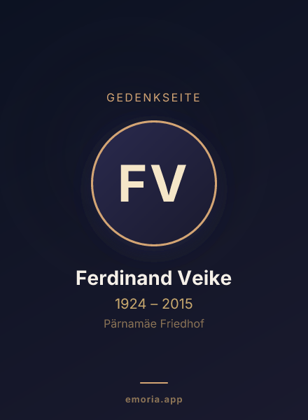 Gedenkportrait von Ferdinand Veike