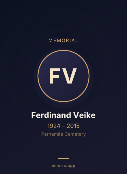 Memorial portrait of Ferdinand Veike