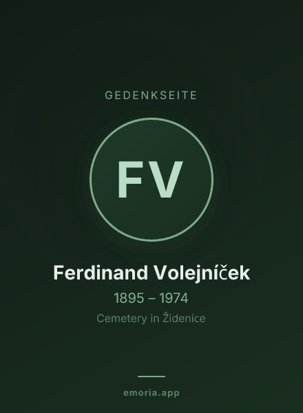 Gedenkportrait von Ferdinand Volejníček