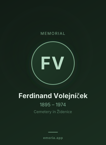 Memorial portrait of Ferdinand Volejníček