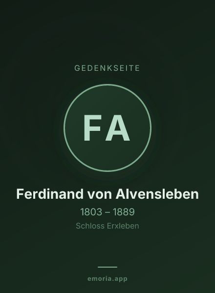 Gedenkportrait von Ferdinand von Alvensleben