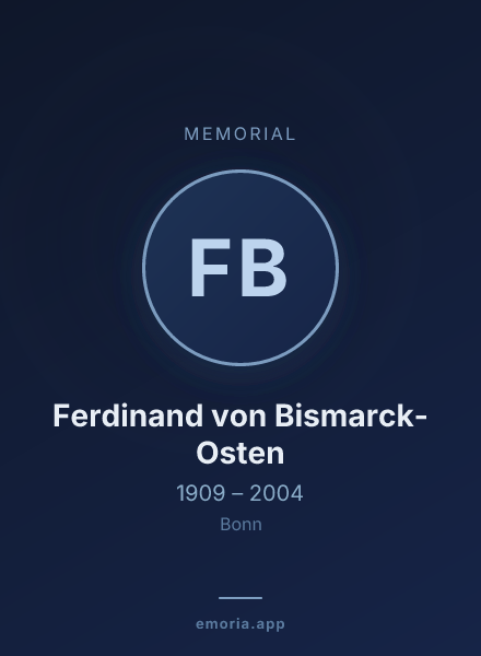 Memorial portrait of Ferdinand von Bismarck-Osten