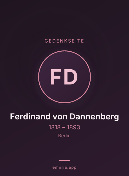 Gedenkportrait von Ferdinand von Dannenberg