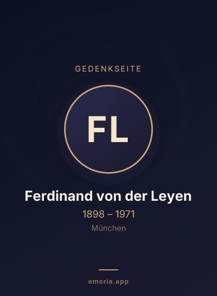 Gedenkportrait von Ferdinand von der Leyen