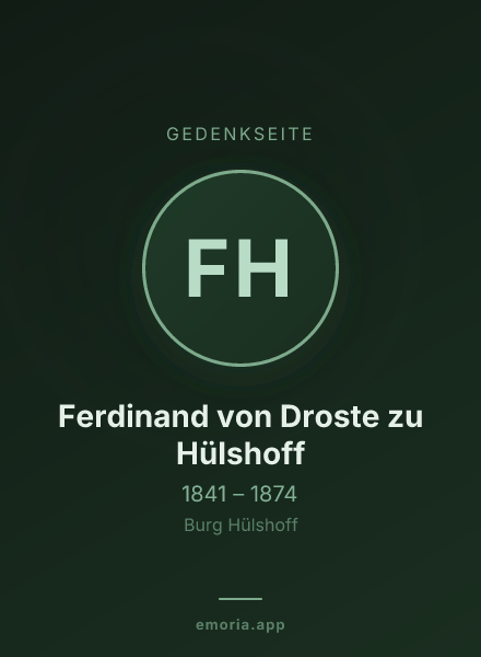 Gedenkportrait von Ferdinand von Droste zu Hülshoff
