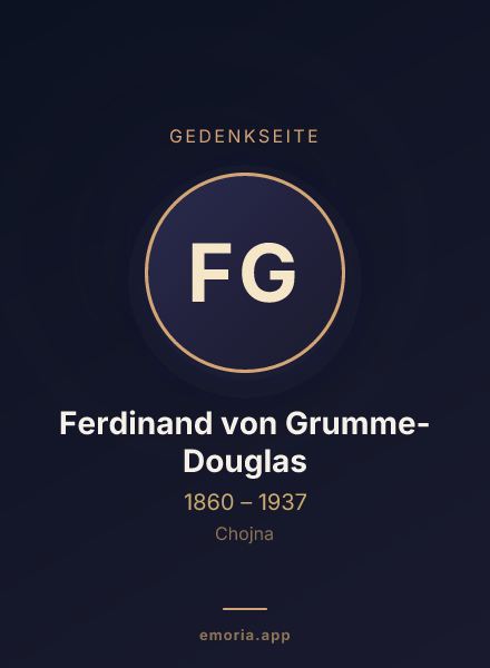 Gedenkportrait von Ferdinand von Grumme-Douglas