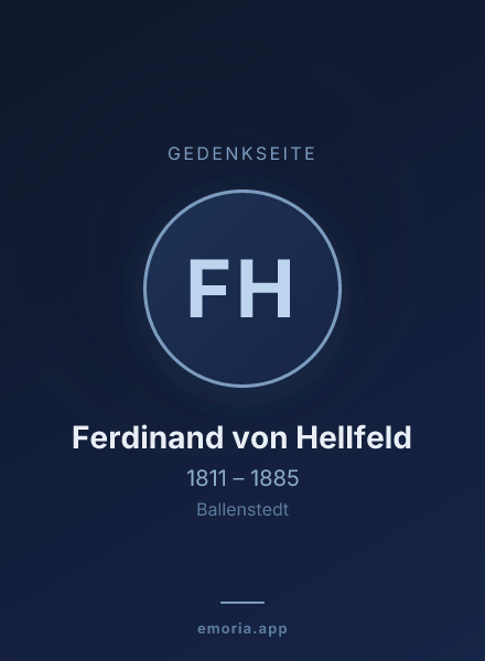 Gedenkportrait von Ferdinand von Hellfeld