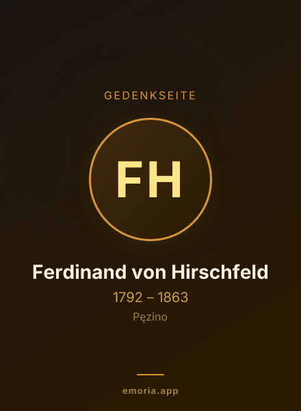 Gedenkportrait von Ferdinand von Hirschfeld