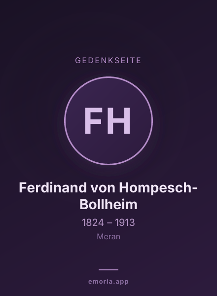 Gedenkportrait von Ferdinand von Hompesch-Bollheim