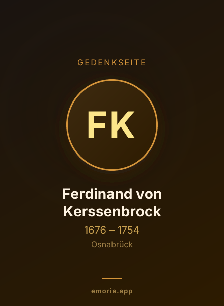 Gedenkportrait von Ferdinand von Kerssenbrock