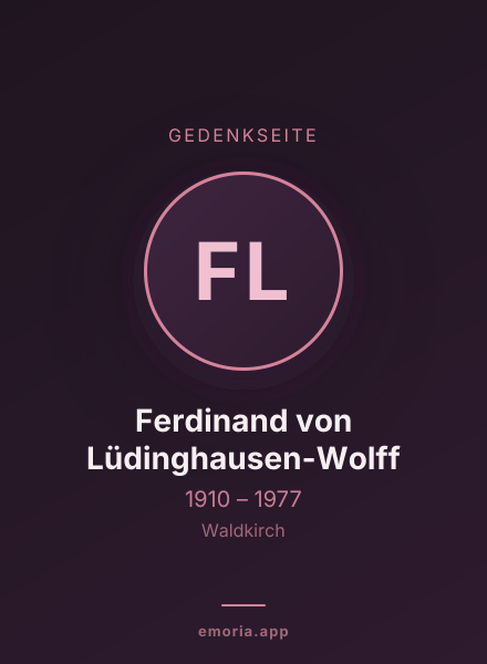 Gedenkportrait von Ferdinand von Lüdinghausen-Wolff