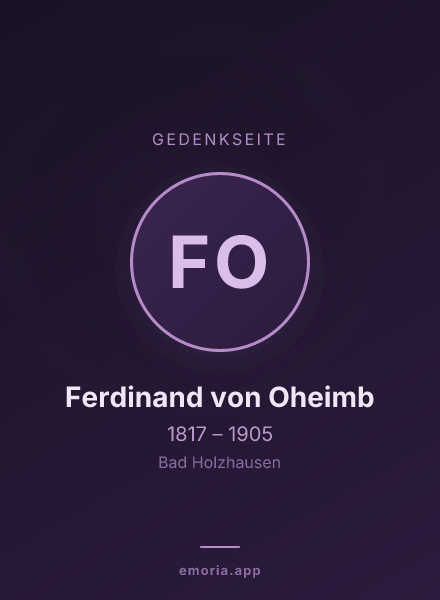 Gedenkportrait von Ferdinand von Oheimb