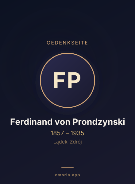Gedenkportrait von Ferdinand von Prondzynski