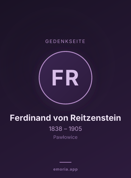 Gedenkportrait von Ferdinand von Reitzenstein