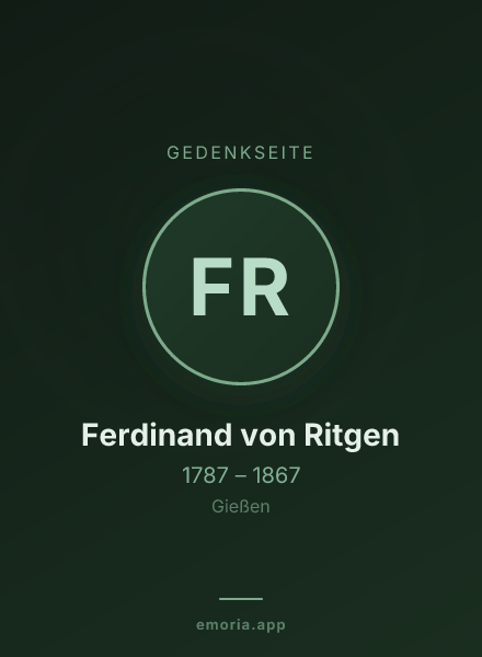 Gedenkportrait von Ferdinand von Ritgen
