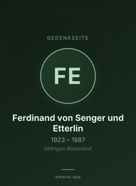Gedenkportrait von Ferdinand von Senger und Etterlin