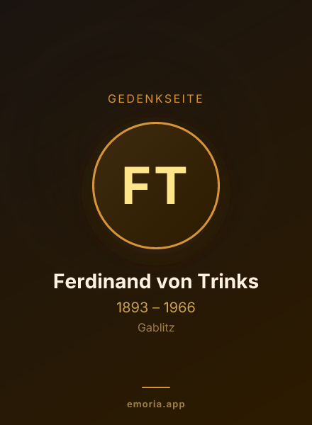 Gedenkportrait von Ferdinand von Trinks