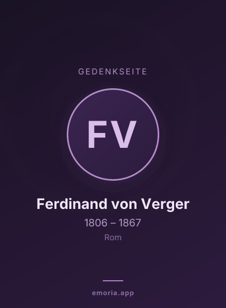 Gedenkportrait von Ferdinand von Verger