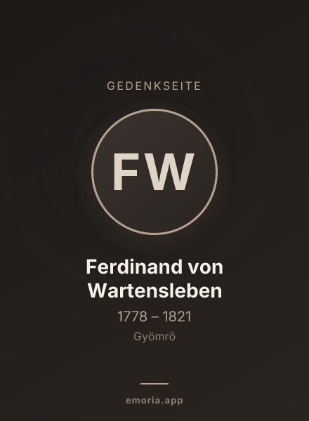 Gedenkportrait von Ferdinand von Wartensleben