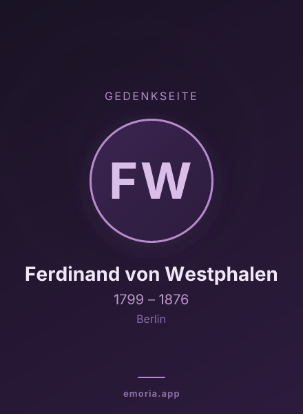 Gedenkportrait von Ferdinand von Westphalen