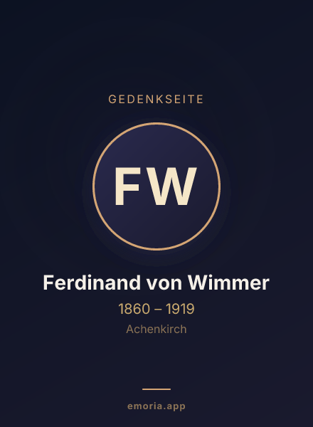 Gedenkportrait von Ferdinand von Wimmer