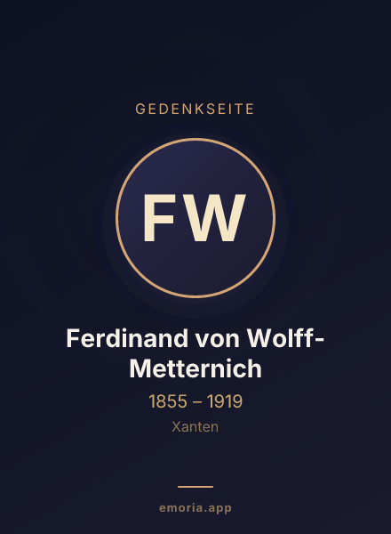 Gedenkportrait von Ferdinand von Wolff-Metternich