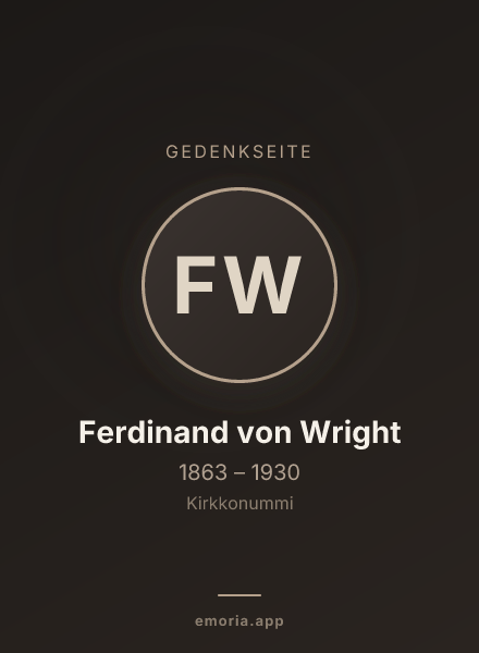 Gedenkportrait von Ferdinand von Wright