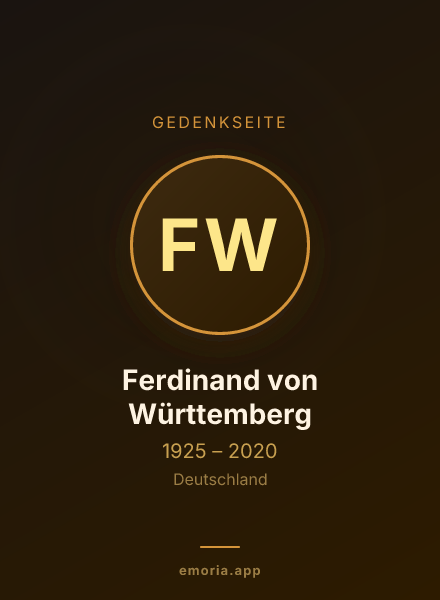 Gedenkportrait von Ferdinand von Württemberg