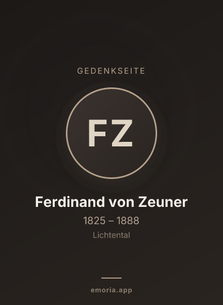 Gedenkportrait von Ferdinand von Zeuner