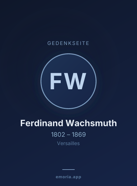 Gedenkportrait von Ferdinand Wachsmuth