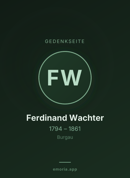 Gedenkportrait von Ferdinand Wachter