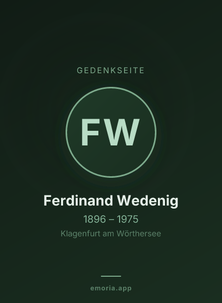 Gedenkportrait von Ferdinand Wedenig
