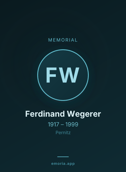 Memorial portrait of Ferdinand Wegerer