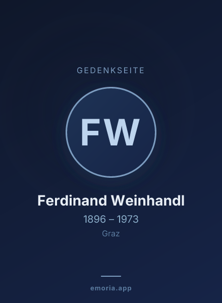 Gedenkportrait von Ferdinand Weinhandl
