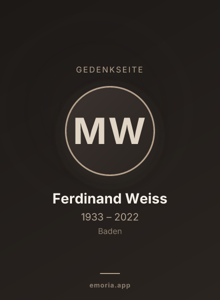 Gedenkportrait von Mag. Ferdinand Weiss