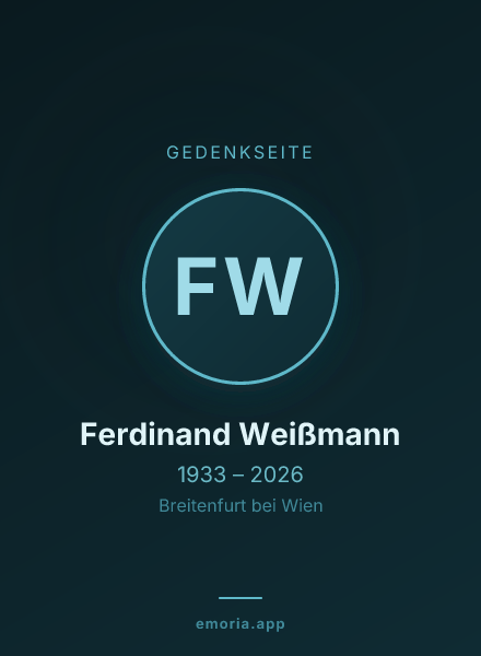 Gedenkportrait von Ferdinand Weißmann
