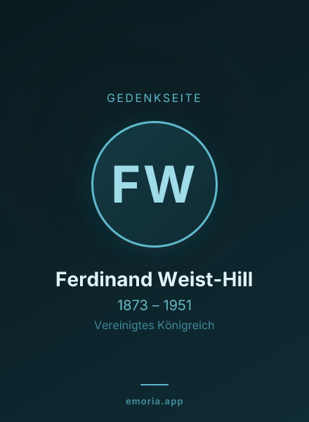 Gedenkportrait von Ferdinand Weist-Hill