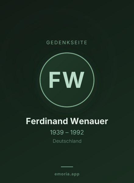 Gedenkportrait von Ferdinand Wenauer