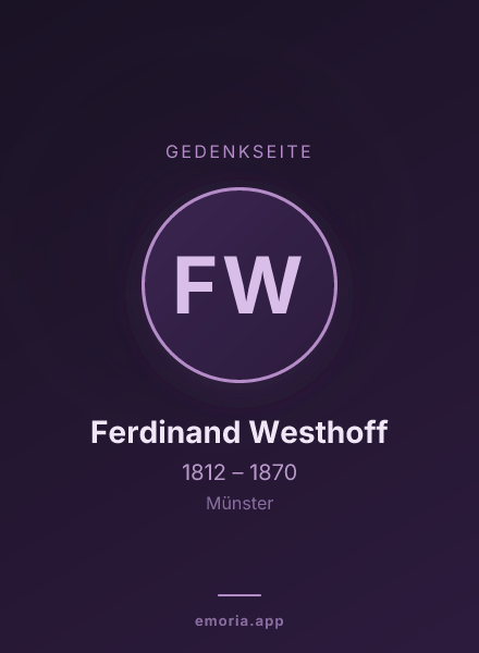 Gedenkportrait von Ferdinand Westhoff
