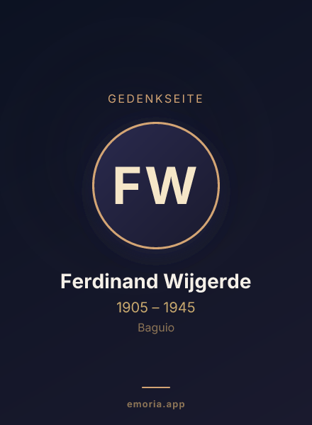 Gedenkportrait von Ferdinand Wijgerde