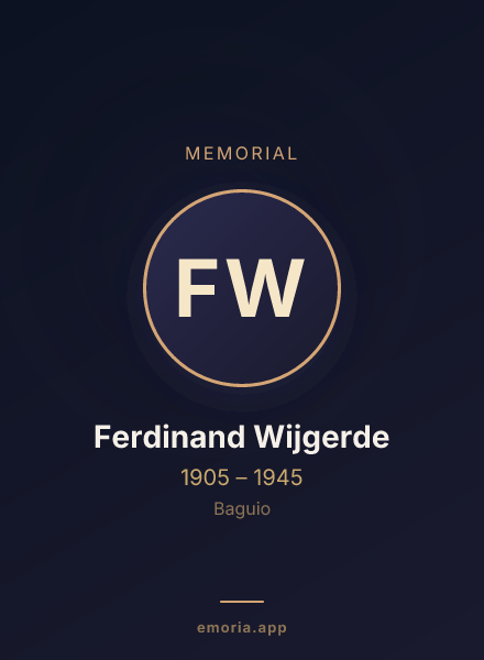 Memorial portrait of Ferdinand Wijgerde