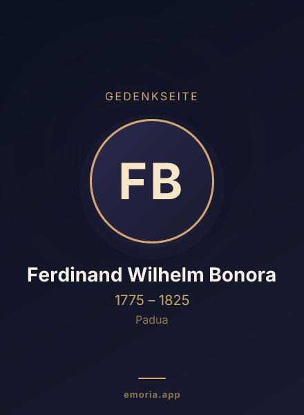 Gedenkportrait von Ferdinand Wilhelm Bonora