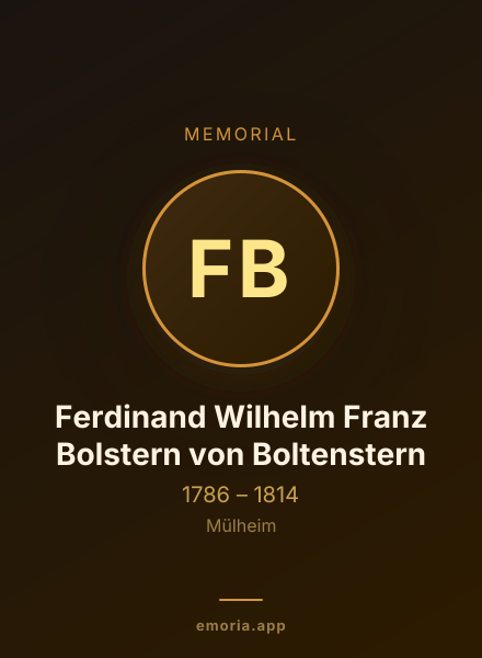 Memorial portrait of Ferdinand Wilhelm Franz Bolstern von Boltenstern