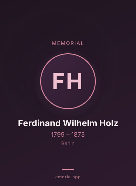 Memorial portrait of Ferdinand Wilhelm Holz
