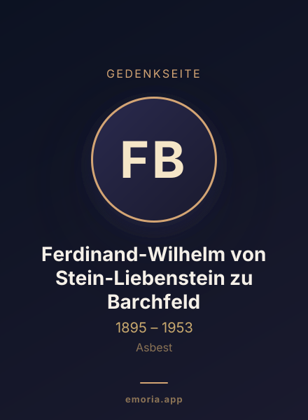 Gedenkportrait von Ferdinand-Wilhelm von Stein-Liebenstein zu Barchfeld