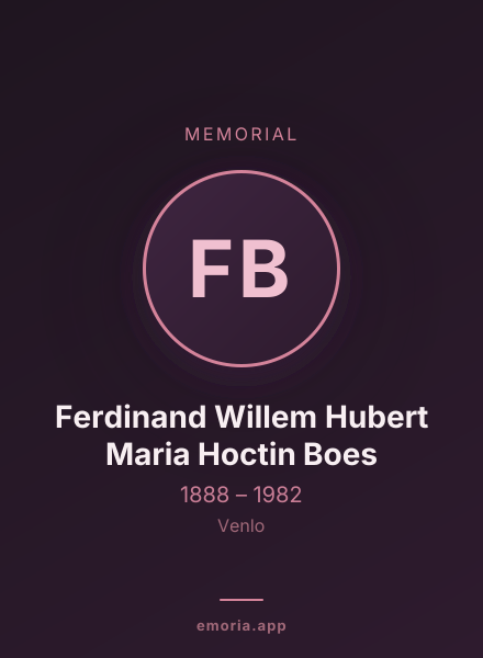 Memorial portrait of Ferdinand Willem Hubert Maria Hoctin Boes