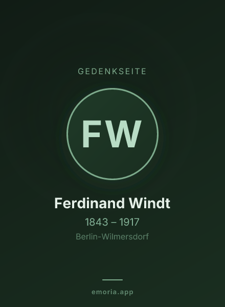 Gedenkportrait von Ferdinand Windt