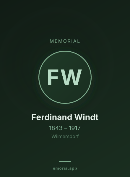 Memorial portrait of Ferdinand Windt