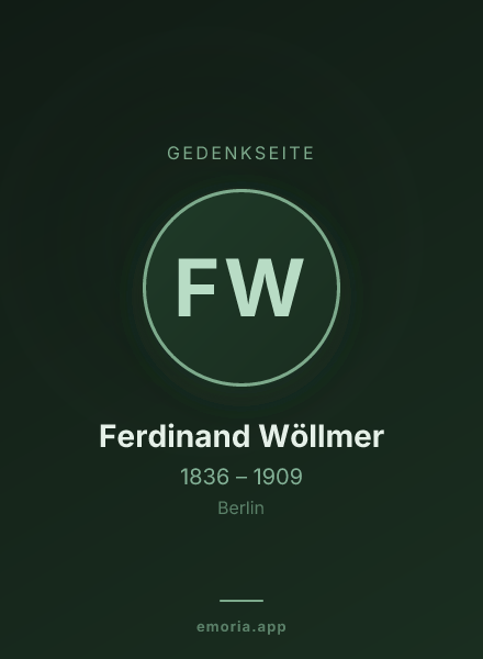 Gedenkportrait von Ferdinand Wöllmer